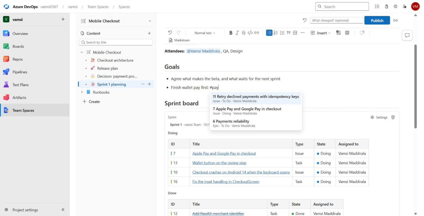 TeamSpaces for Azure DevOps: work item links